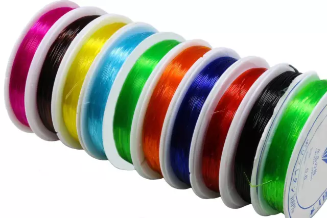 Nylonfaden elastisch 0,6mm Gummifaden Perlenfaden Gummiband Elastische Faden S58