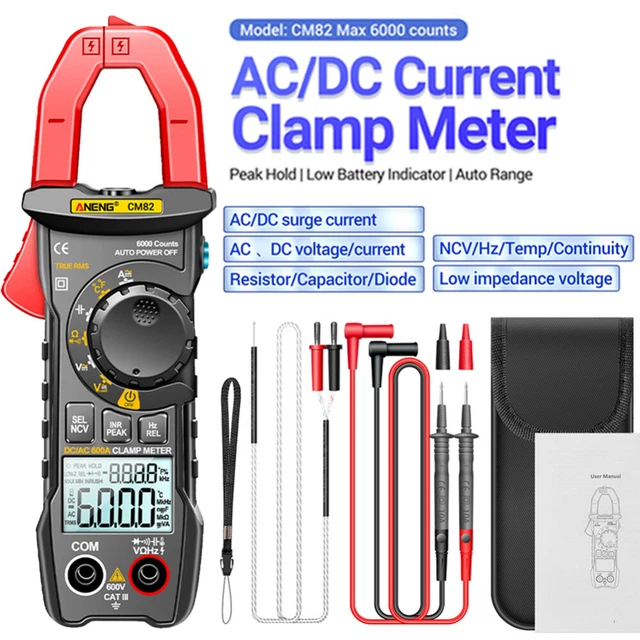 Digital Clamp Meter 6000 Counts Multimeter AC DC Current Volt Voltage Tester AU