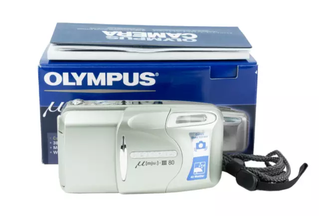 Olympus u mju III 80 fotocamera analogica film camera 38-80mm lens TOP MINT BOX
