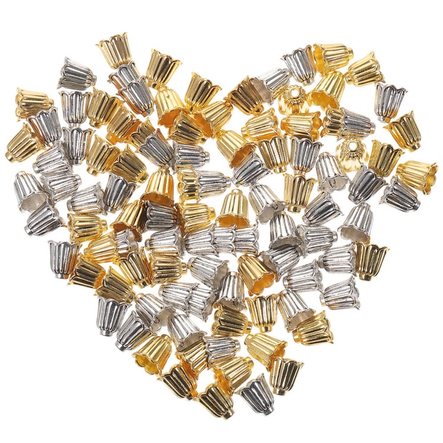 100 pcs legierte Blumenperlen Kappen Spacer Perlen Kappen Schmuck DIY Handwerk