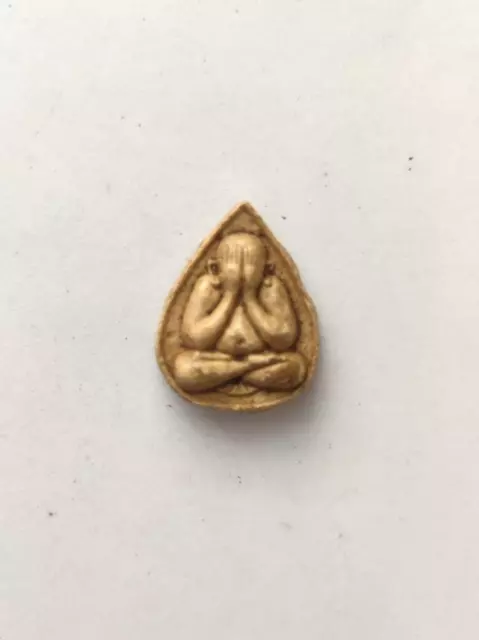 Thai Buddha Monk Close Eye Phra Pid Ta Amulet Great Mercy And Protection