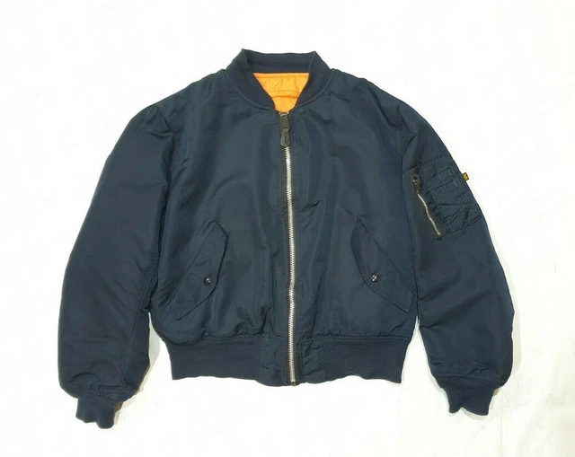 80s alpha USA製　reversible ma-1 bomber Vintage 80s Alpha Industries MA-1 Bomber Jacket Full Zip