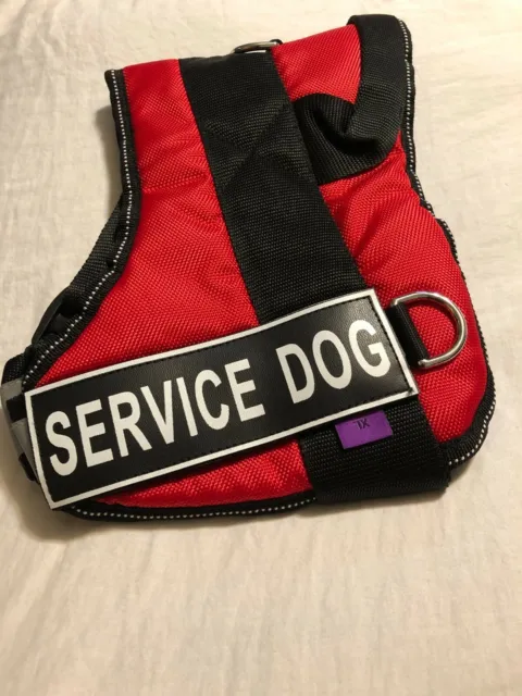 SERVICE DOG VEST Harness Handle Removable Reflective Tag Patches THERAPY DOG