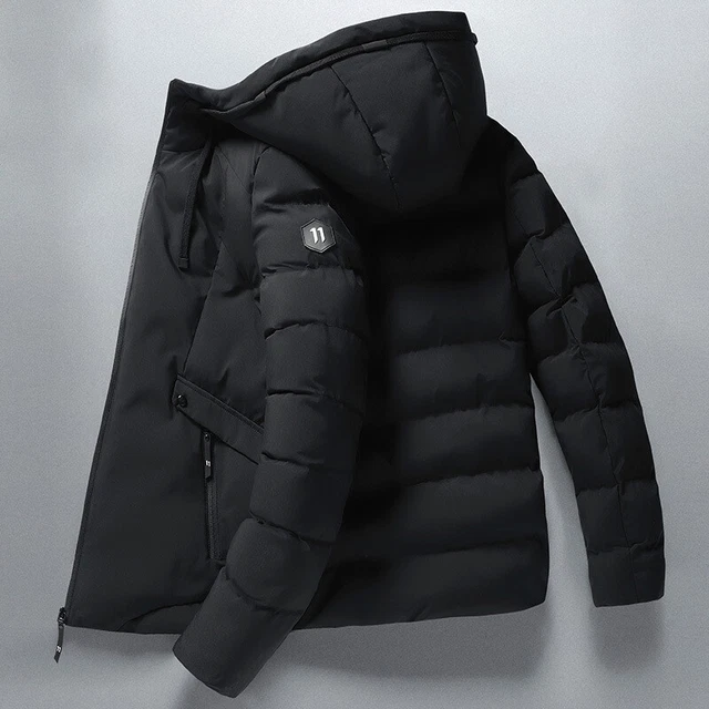 Mens Hooded Long Sleeve Puffer Jacket Outwear Winter Warm Thick Down Padded Coat