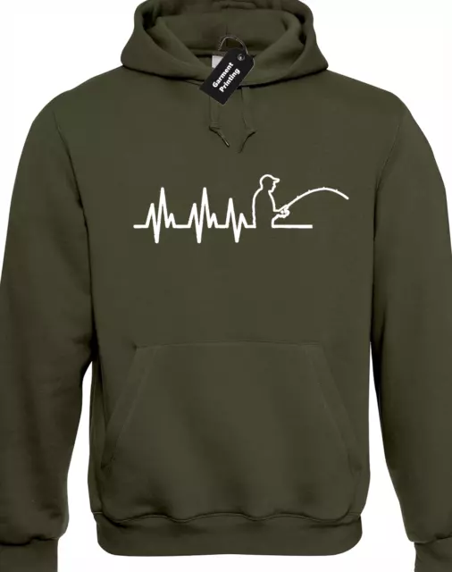 Fishing Ekg Ecg Hoody Hoodie Carp Fishing Angling Fisherman Gift Idea