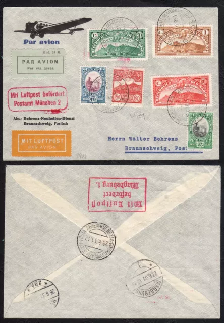 STORIA POSTALE San Marino 1931 Vedute e Posta Aerea (FILL)