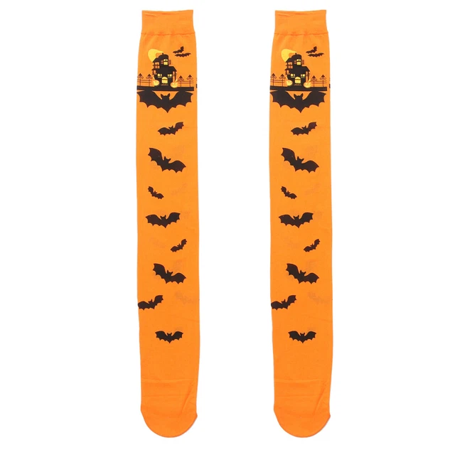 Halloween Stockings Polyester Women's Bat Knee Socks Printed