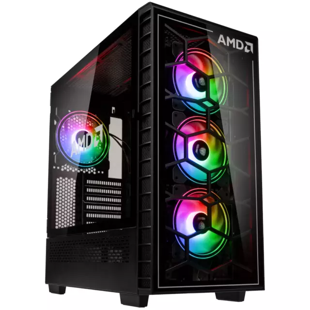 Kolink Observatory Y AMD Edition ARGB Midi Tower Gaming Case - Black Window