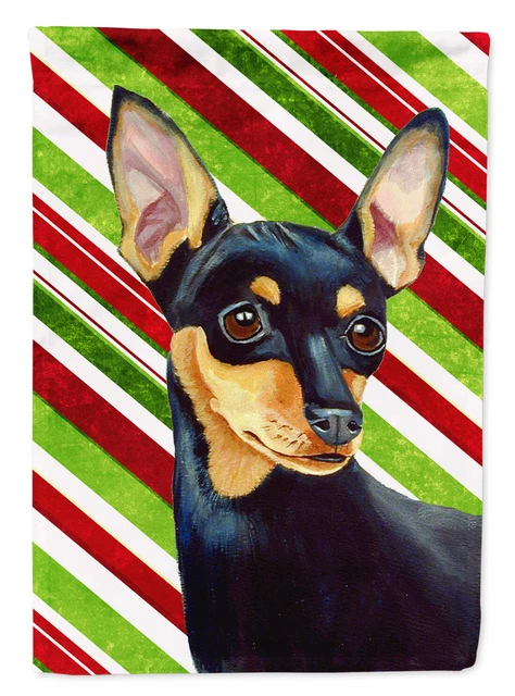 Min Pin Candy Cane Holiday Christmas Flag Garden Size LH9245GF-S