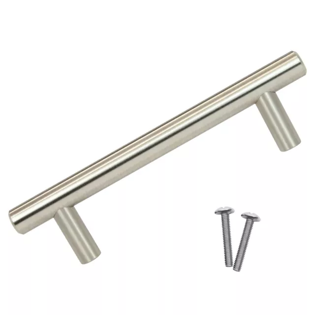 25 Pack 5-3/8" Euro Style Brushed Nickel Pull / Handle 3-3/4" Hole Centers Heavy