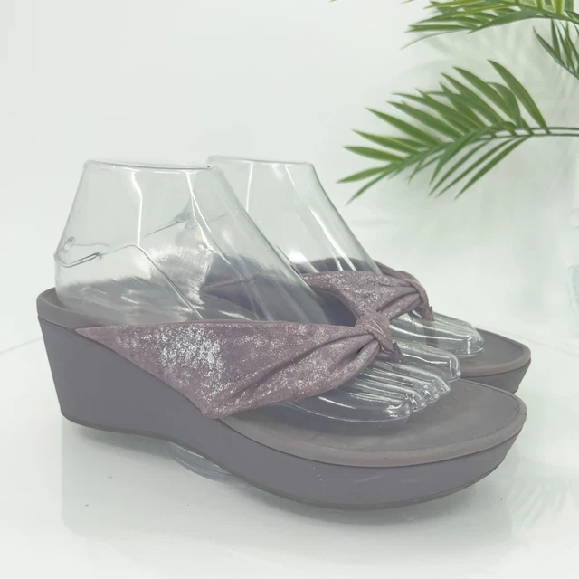 Vionic Arabella Women's Size 8 Purple Wedge Platform  Orthotic Sandals Shoes