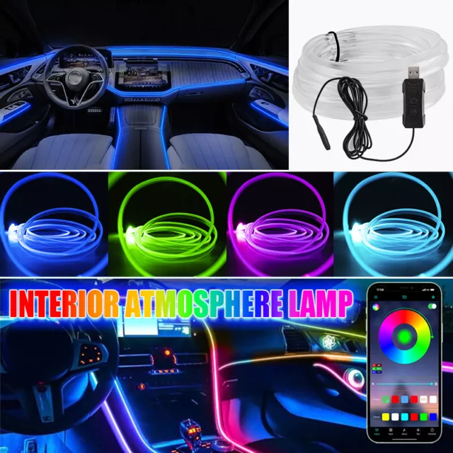 Control Atmosphere Lamps USB Car RGB Interior Ambient LED Strip Light APP Music