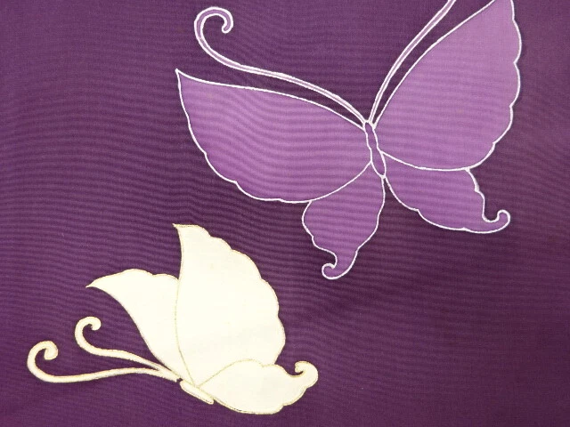 6502262: Japanese Kimono / Antique Nagoya Obi / Shioze / Kinsai / Butterfly