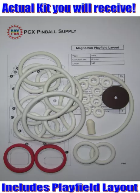 1974 Gottlieb Magnotron Pinball Rubber Ring Kit