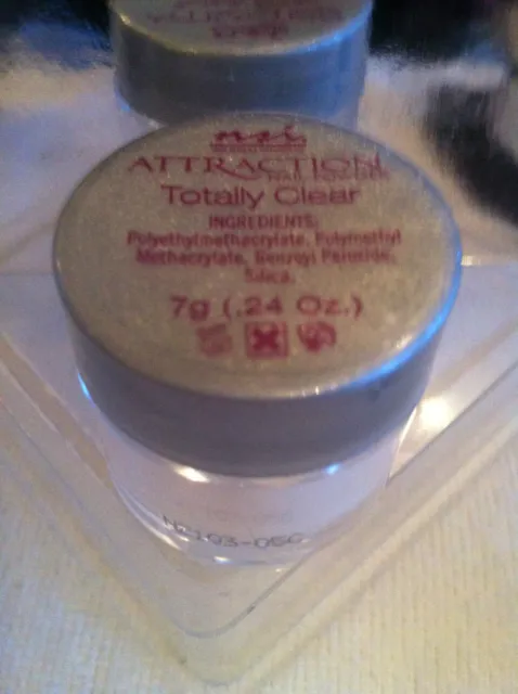 New totally clear attraction ACRYLIC nail POWDER 7g NSI SMALL POT unopened
