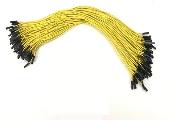 30pcs Dupont 2.54mm 1P 30cm yellow Jumper double female wire Arduino Breadboard