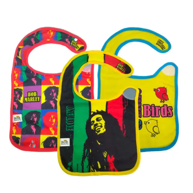 Bob Marley Infant, Toddler Baby meal time Bibs 3 Pack by Daphyl's