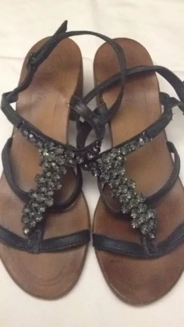 Cristin - Sandales - Chaussures pour Femmes - Couleur Noir Chapelet - N°37 -