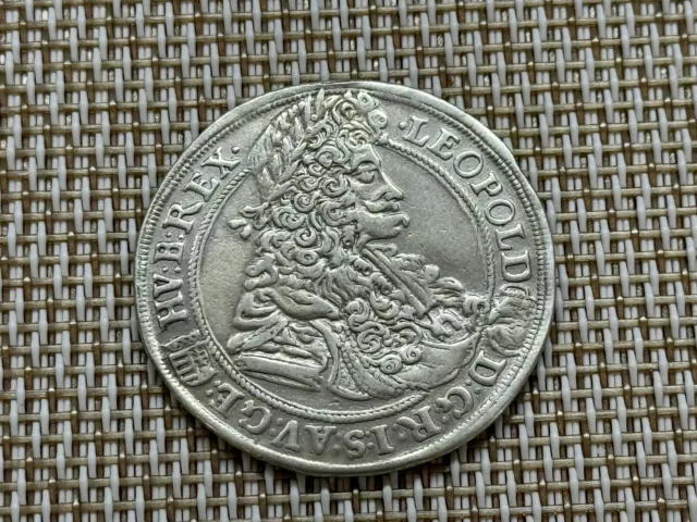 1/2 Taler Leopold I. 1698 Kremnitz RDR Silber W/24/81