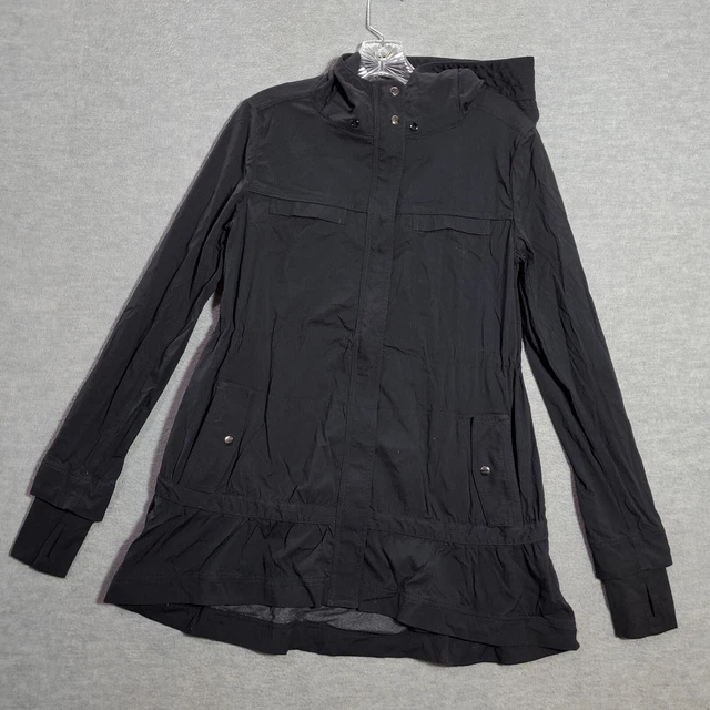 RARE LULULEMON APRES Coat Jacket Black Softshell Hooded Run Yoga Sport Belted 4 249.00 PicClick