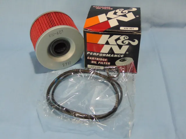 K&N Motorcycle Oil Filter KN-401 w/O-Ring & Gasket