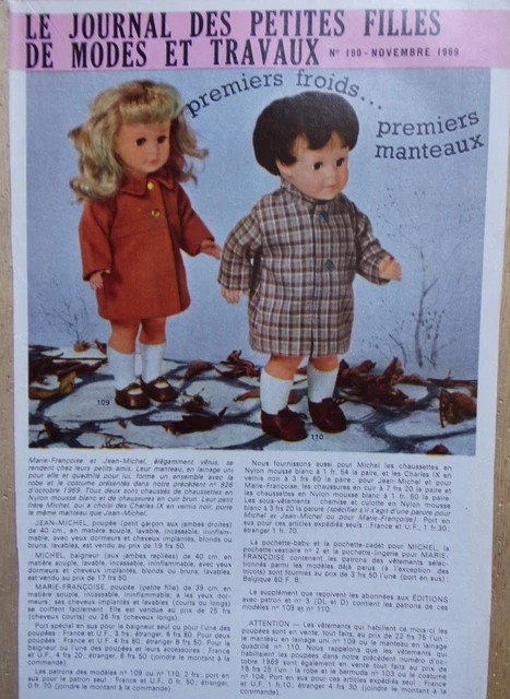 Page De Magazine Modes Et Travaux Mai 1984 - Modèles Poupées Marie-Françoise Et Jean-Michel - Occasion