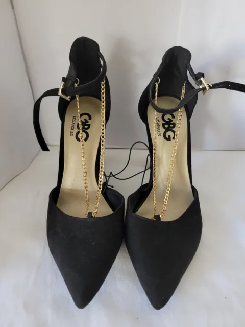 GBG Guess Los Angeles Ankle Heels Size 5.5M  Gold Chain