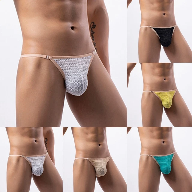 Men's Breathable Nylon Bikini Brief Underwear Soft Low rise Pouch Panties
