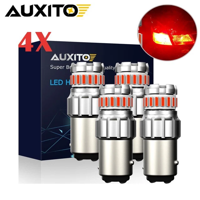 AUXITO 1157 7528 LED Brake Stop Tail Parking Light Bulbs 2357 2057 Pure Red 4PCS