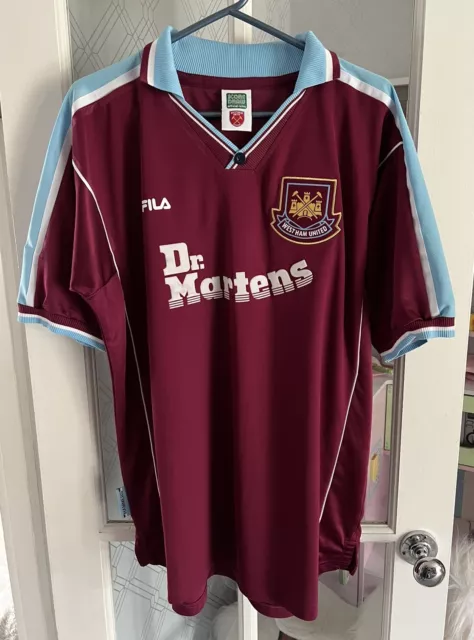 *West Ham United 1999-2001 Home Shirt - XL - Retro Score Draw 10 Di Canio*