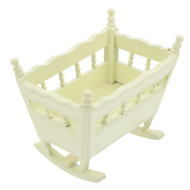 BABESIDE 3 Pcs Baby Doll Crib Set Wooden Baby Doll Cradle For