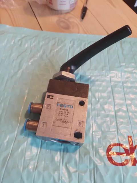 Festo 3/2 1/4 Bsp Lever Valve Panel Mount Ident 8987 Code H-3-1/4-B Re-Furbished