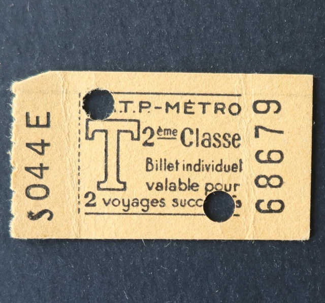 ANCIEN TICKET PARIS Métro 1951 2ème classe 68679 RATP Metropolitain 28 EUR 5,00 PicClick FR