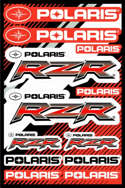 Polaris RZR Razor Sticker Decal Sheet Red