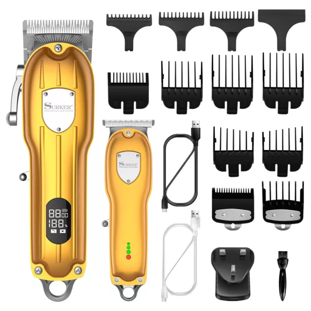 SURKER Mens Hair Clipper Professional Hair Trimmer Barber Clipper Set