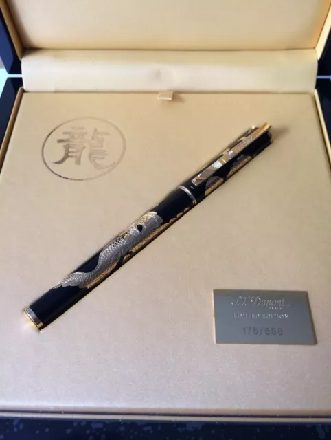 S.T. Dupont 2012 Limited Edition Dragon Large Fountain Pen, Item # 141855, NIB