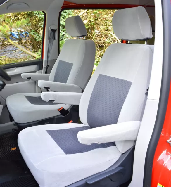 VW Transporter T5 T6 Kombi CAPTAIN SEATS Breathable Fabric Tailored Seat Covers
