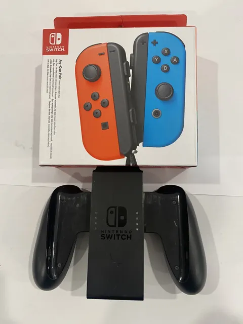 Nintendo Switch Joy-Con Neon Red & Blue Controller Set + joycon grip