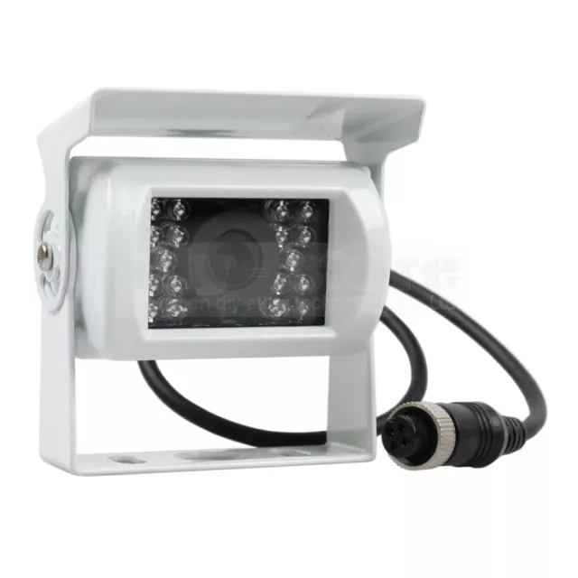 White 4PIN Heavy Duty 12V-24V CCD IR Colour Reversing Camera Caravan Truck Bus