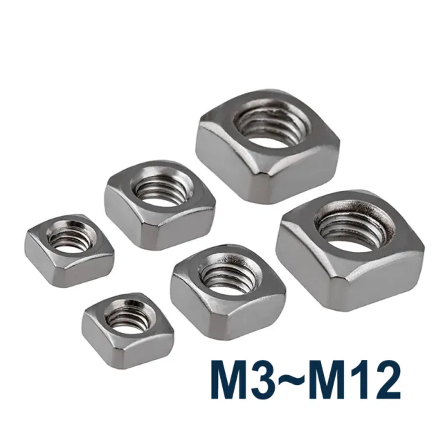 Square Nuts M3 M4 M5 M6 M8 M10 M12 Metric A4 316 Stainless Steel Square Nuts
