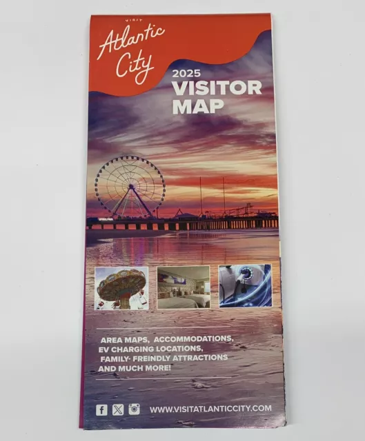 VISIT ATLANTIC CITY NJ 2025 Visitor Map Guide Folding Travel Direction