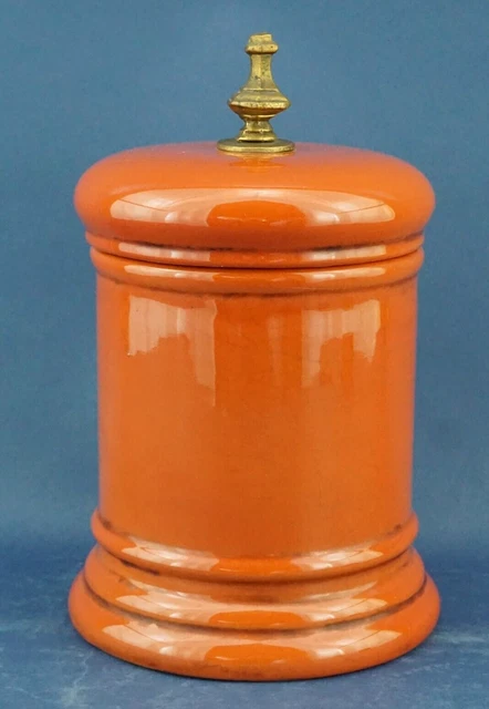 ZACCAGNINI Ceramic majolica Aphotecary VASE Potiche  DECO bronze knob 1900 Italy