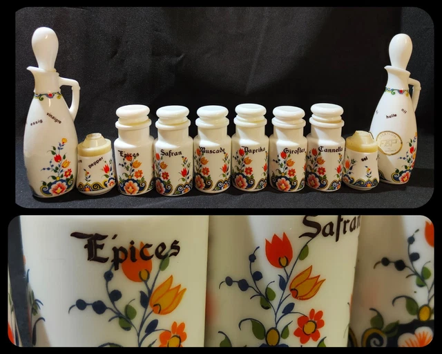 6 Pots à épices en Porcelaine du Berry COUP DE BALAI