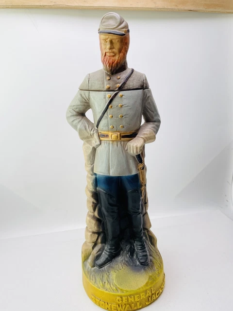 Ezra Brooks 1974 Gen. Stonewall Jackson KY Bourbon Whiskey  Decanter Bottle