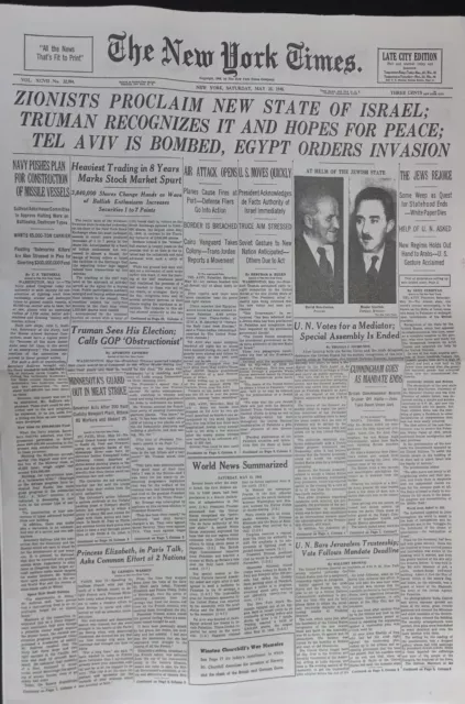 History of Israel - Front Pages of The NY Times (Officially Licensed Reprint) 3