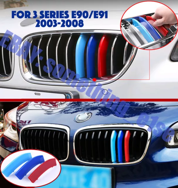 BMW 3 series saloon estate 03-08 Grill M tri-Color Cover Cap Clip strip E90 91