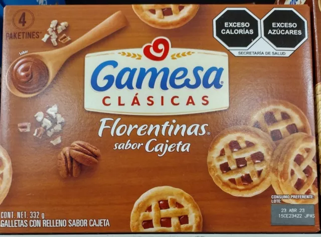 3X Gamesa Clásicas Florentinas Galletas Con Cajeta - 3 Cajas - Envio Gratis