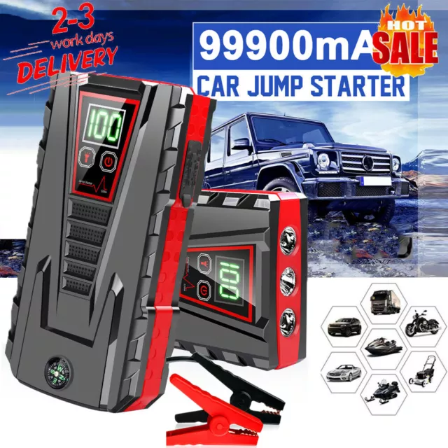 99800mAh 12V Car Jump Starter Pack Booster Battery Charger Power Bank Protable