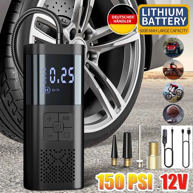 HOFENY Elektrische Luftpumpe 150PSI - Tragbarer Kompressor Für Auto, Fahrrad & Motorrad