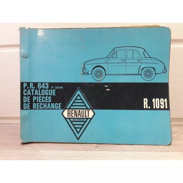 Renault Dauphine Gordini - 1961 - Catalogue piece detachees PR643 3eme edition -